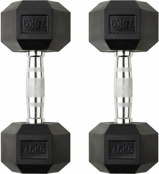 Picture of Shen Dumbbell Rubber Hex 7.5kg